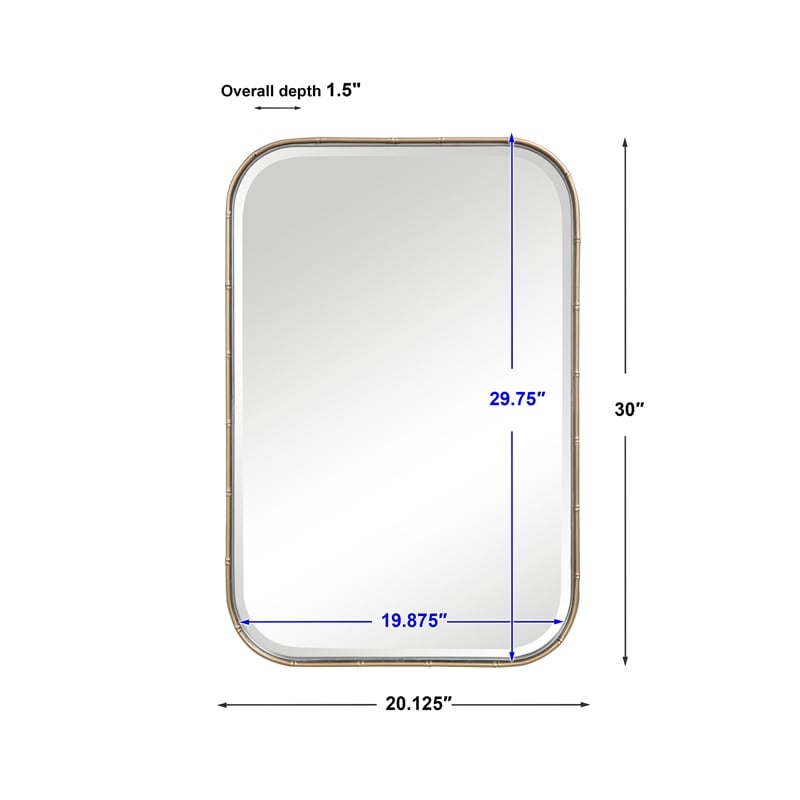 Uttermost Malay Traditional Iron and Glass Vanity Mirror in Antique Gold
