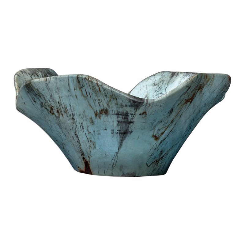 Uttermost Teo Coastal Tamarind Wood Wall Art in Soft Blue Green (Set of 3)