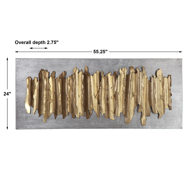 Uttermost Lev Contemporary Iron Metal Wall Decor in Antique Gold