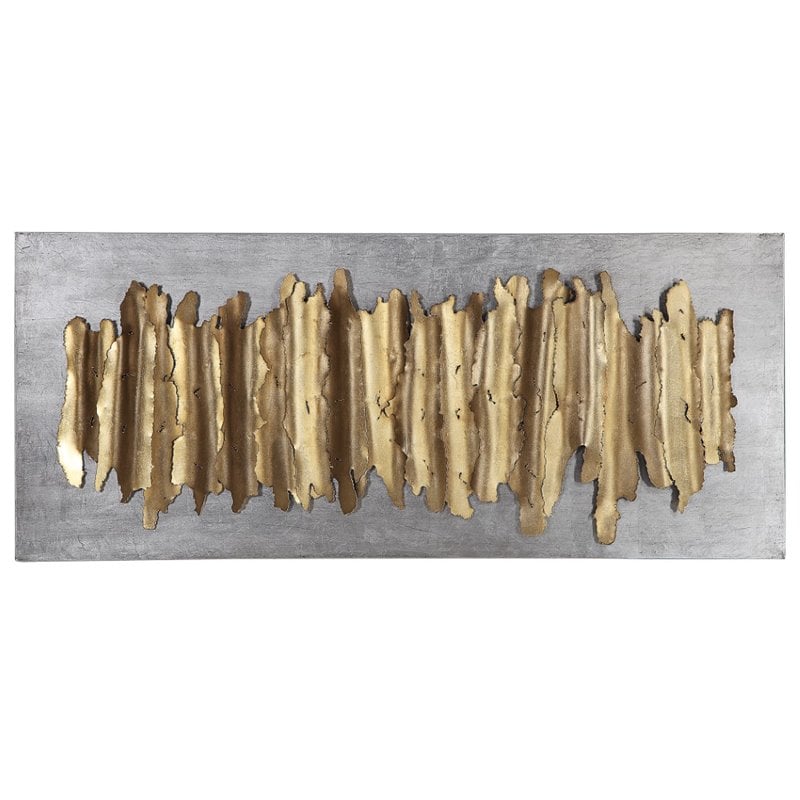 Uttermost Lev Contemporary Iron Metal Wall Decor in Antique Gold