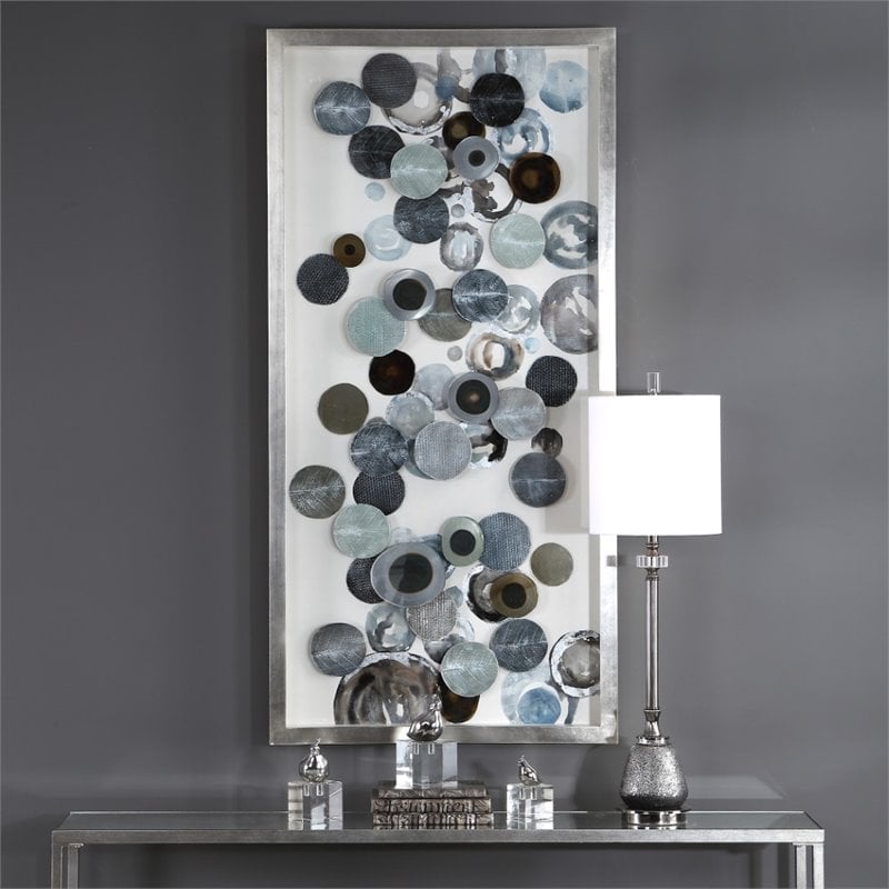 Uttermost Kella Coastal Wood Glass and Iron Shadow Box in Multi-Color