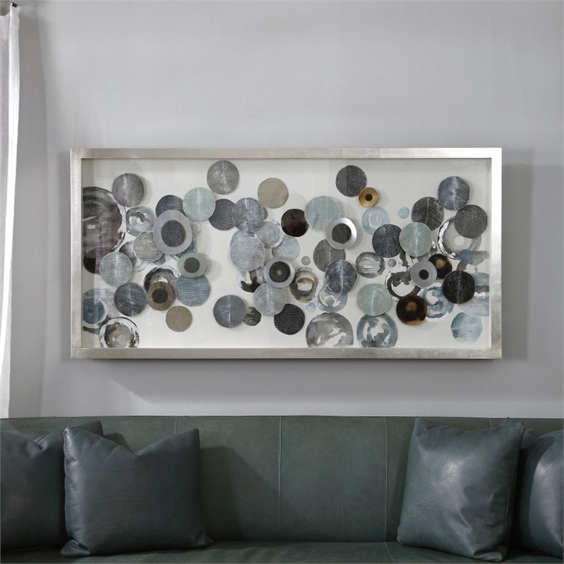 Uttermost Kella Coastal Wood Glass and Iron Shadow Box in Multi-Color