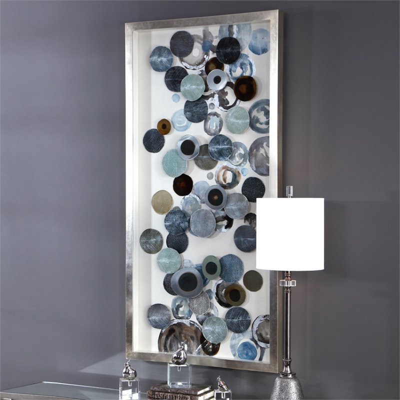 Uttermost Kella Coastal Wood Glass and Iron Shadow Box in Multi-Color
