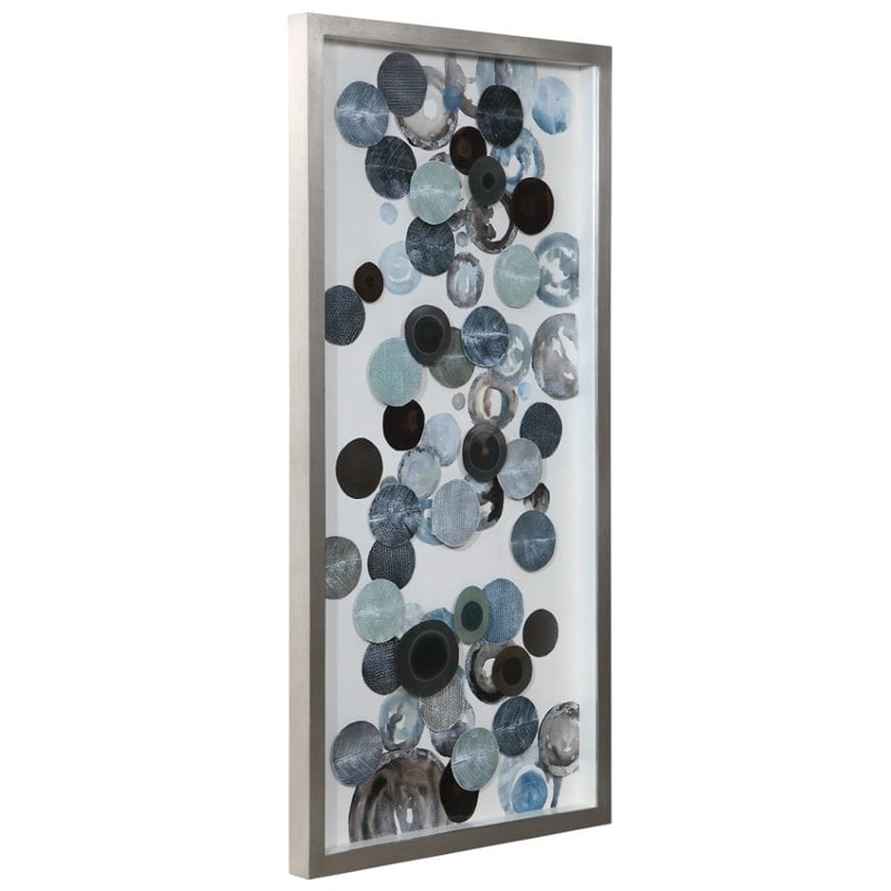 Uttermost Kella Coastal Wood Glass and Iron Shadow Box in Multi-Color