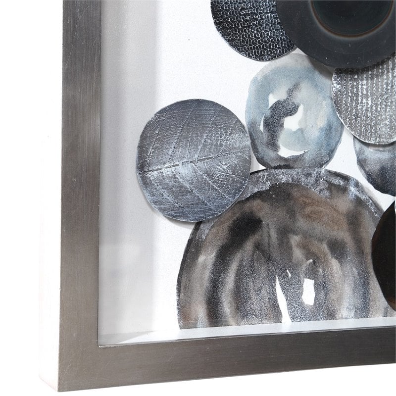 Uttermost Kella Coastal Wood Glass and Iron Shadow Box in Multi-Color