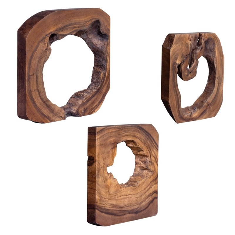 Uttermost Adlai Contemporary Wood Wall Art in Coffee Brown (Set of 6)