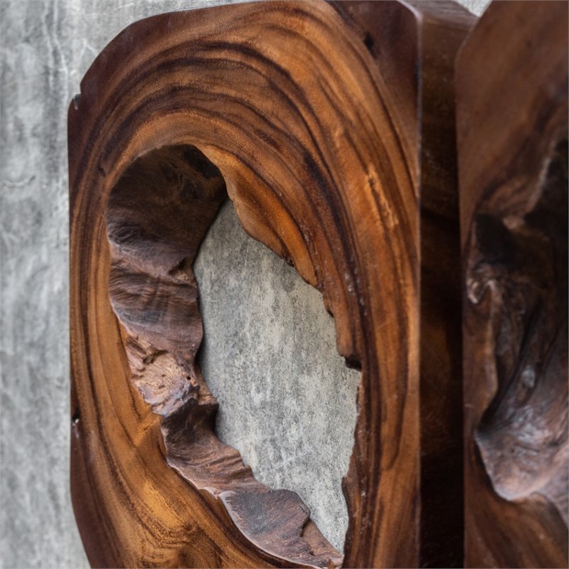 Uttermost Adlai Contemporary Wood Wall Art in Coffee Brown (Set of 6)