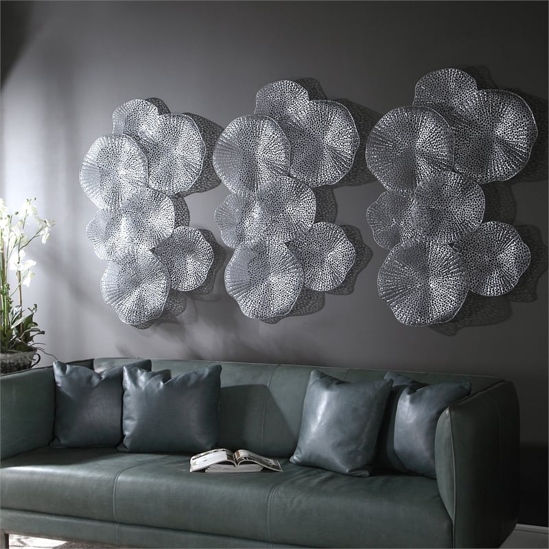 Uttermost Ripley Coastal Iron Metal Wall Art in Metallic Pewter