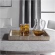 Uttermost Talmage Polyresin and MDF Wood Mirrored Tray in Silver Leaf