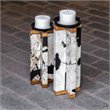 Uttermost Illini Wood Stone and Resin Candleholder in White and Black (Set of 2)