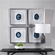 Uttermost Kalia Coastal Agate Stone Glass and Fabric Shadow Box in Blue