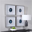 Uttermost Kalia Coastal Agate Stone Glass and Fabric Shadow Box in Blue
