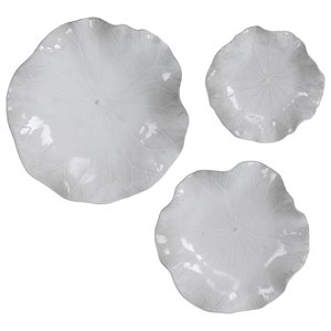 Uttermost Abella Coastal Ceramic Wall Decor in White (Set of 3)
