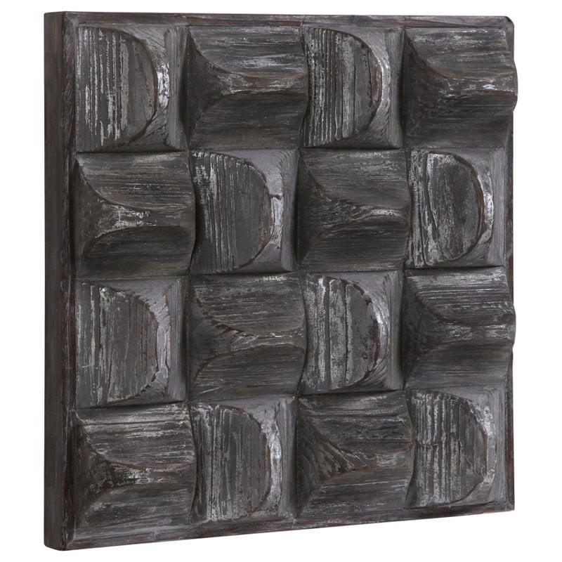 Uttermost Pickford Farmhouse Fir Wood and MDF Wall Decor in Aged Gray