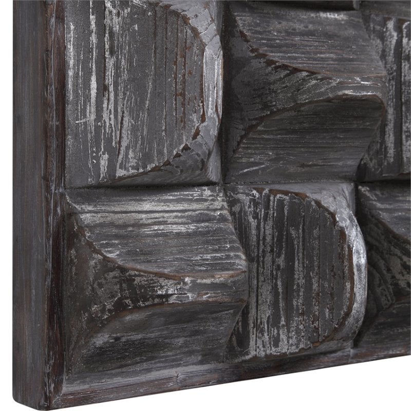 Uttermost Pickford Farmhouse Fir Wood and MDF Wall Decor in Aged Gray