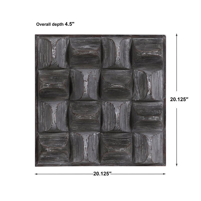 Uttermost Pickford Farmhouse Fir Wood and MDF Wall Decor in Aged Gray