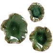 Uttermost Abella Transitional Ceramic Wall Decor in Forest Green (Set of 3)