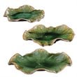 Uttermost Abella Transitional Ceramic Wall Decor in Forest Green (Set of 3)