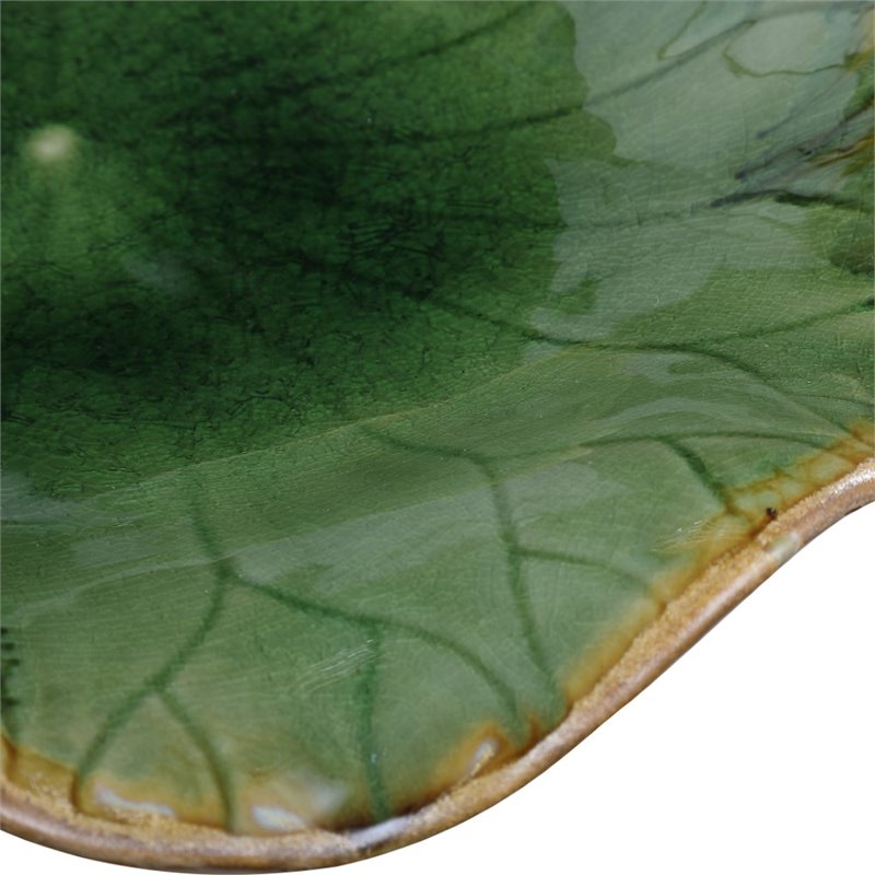 Uttermost Abella Transitional Ceramic Wall Decor in Forest Green (Set of 3)
