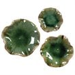 Uttermost Abella Transitional Ceramic Wall Decor in Forest Green (Set of 3)