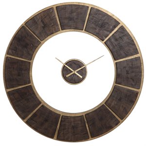 Uttermost Kerensa Firwood MDF and Iron Wall Clock in Gold Leaf