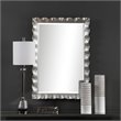 Uttermost Haya Iron Metal and MDF Wood Vanity Mirror in Silver Leaf