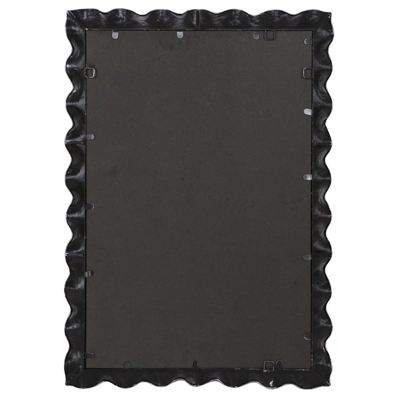 Uttermost Haya Iron Metal and MDF Wood Vanity Mirror in Silver Leaf