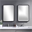 Uttermost Croften Iron and MDF Wood Vanity Mirror in Matte Black