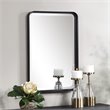 Uttermost Croften Iron and MDF Wood Vanity Mirror in Matte Black