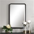 Uttermost Croften Iron and MDF Wood Vanity Mirror in Matte Black