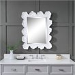 Uttermost Sea Coral Coastal Glass and Resin Mirror in Matte White