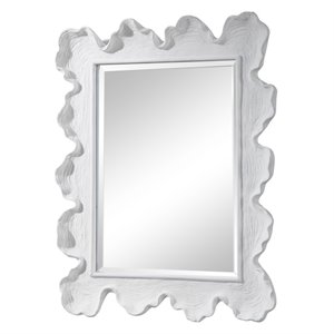 Uttermost Sea Coral Coastal Glass and Resin Mirror in Matte White