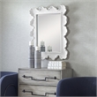 Uttermost Sea Coral Coastal Glass and Resin Mirror in Matte White