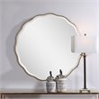 Uttermost Aneta Round MDF Wood and Glass Mirror in Aged Gold