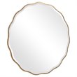 Uttermost Aneta Round MDF Wood and Glass Mirror in Aged Gold