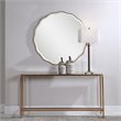 Uttermost Aneta Round MDF Wood and Glass Mirror in Aged Gold