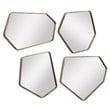 Uttermost Linneah Contemporary Metal MDF Glass Mirror in Aged Gold (Set of 4)