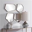 Uttermost Linneah Contemporary Metal MDF Glass Mirror in Aged Gold (Set of 4)