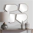 Uttermost Linneah Contemporary Metal MDF Glass Mirror in Aged Gold (Set of 4)