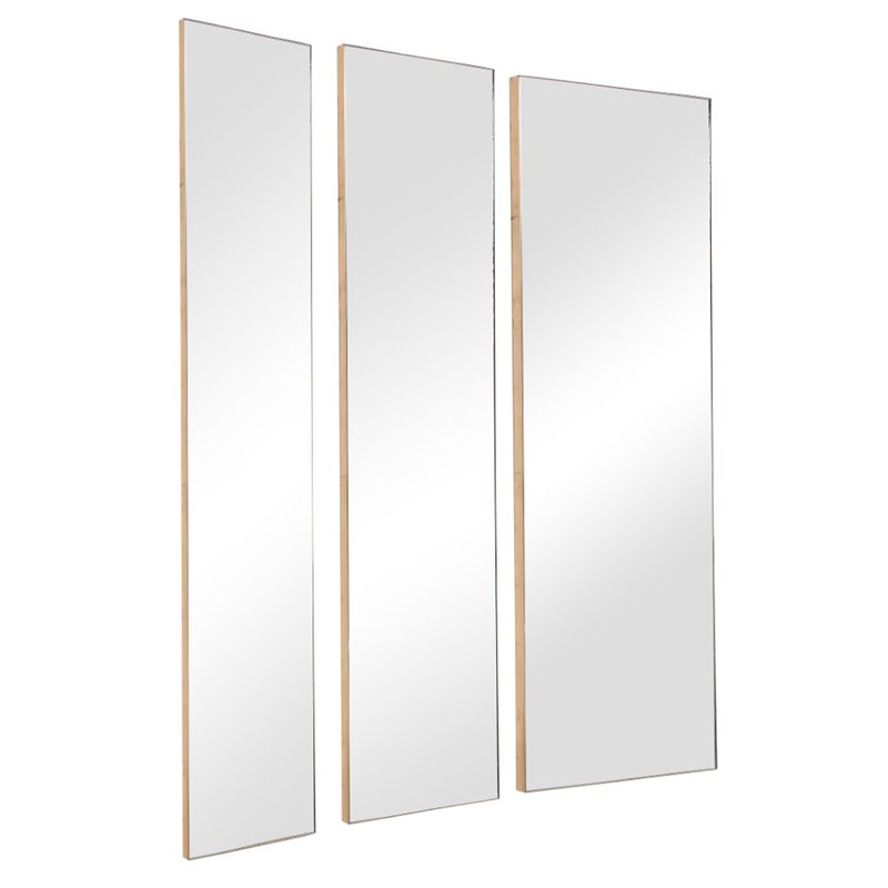 Uttermost Rowling Modern Metal MDF and Glass Mirror in Gold Leaf (Set of 3)