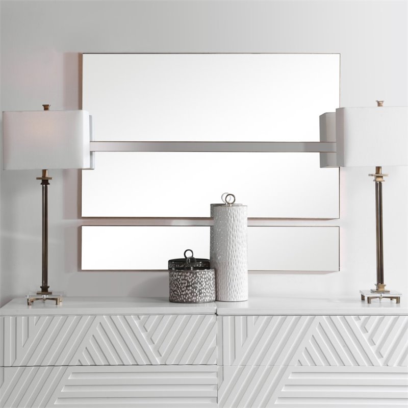 Uttermost Rowling Modern Metal MDF and Glass Mirror in Gold Leaf (Set of 3)