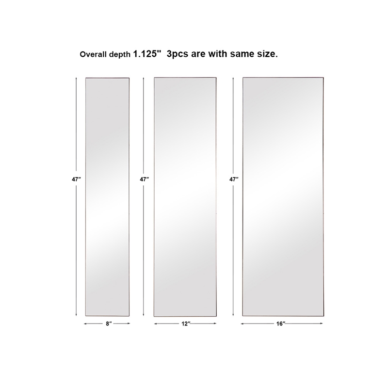 Uttermost Rowling Modern Metal MDF and Glass Mirror in Gold Leaf (Set of 3)