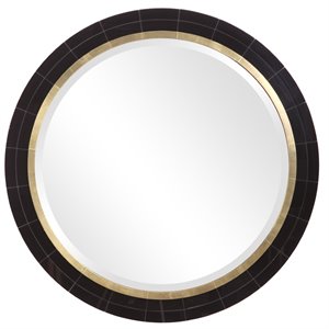 uttermost nayla tiled round mirror in antique brass