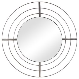 uttermost bullseye round mirror in brushed nickel