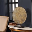 Uttermost Layan Coastal Marble and Steel Art Glass Charger in Gold/Black