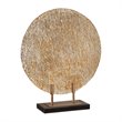 Uttermost Layan Coastal Marble and Steel Art Glass Charger in Gold/Black