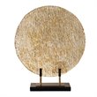 Uttermost Layan Coastal Marble and Steel Art Glass Charger in Gold/Black