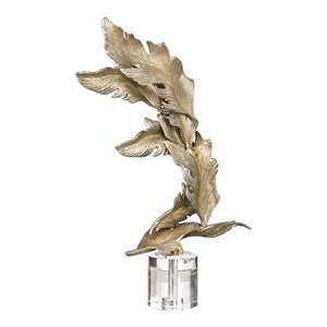 uttermost fall leaves champagne sculpture in antique silver