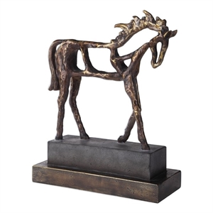 Uttermost Titan Farmhouse Polyresin Horse Sculpture in Antique Bronze