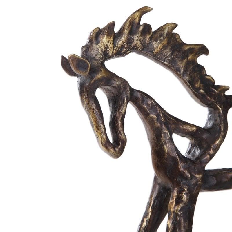 Uttermost Titan Farmhouse Polyresin Horse Sculpture in Antique Bronze